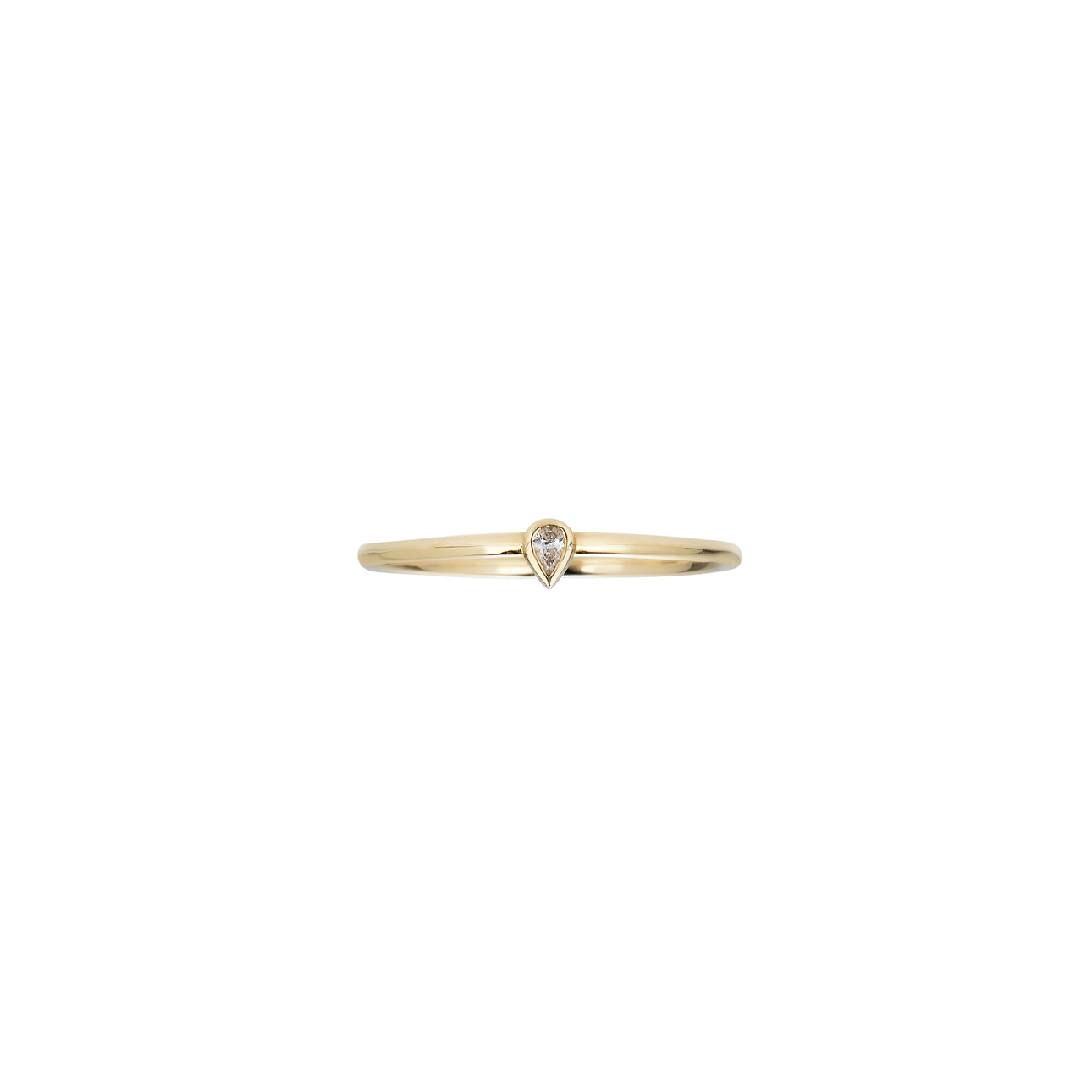 tiny tear drop diamond ring