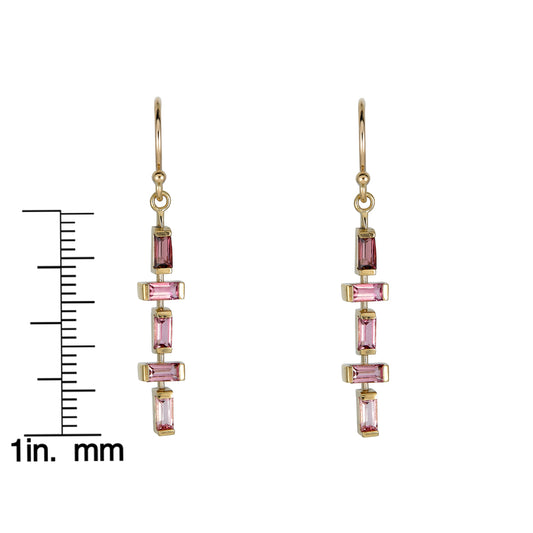 Tourmaline Baguette Pendulum Earrings