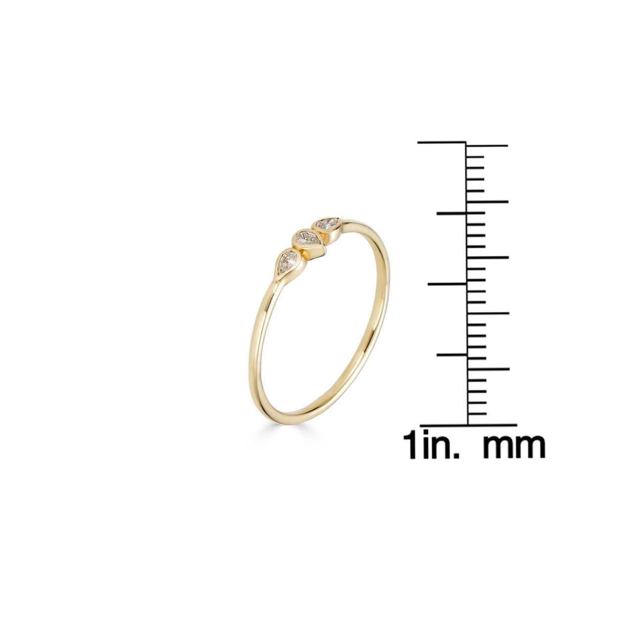 Triple diamond tear drop ring by Phoenix Roze, elegant fine jewelry