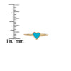 turquoise heart gold ring measurement