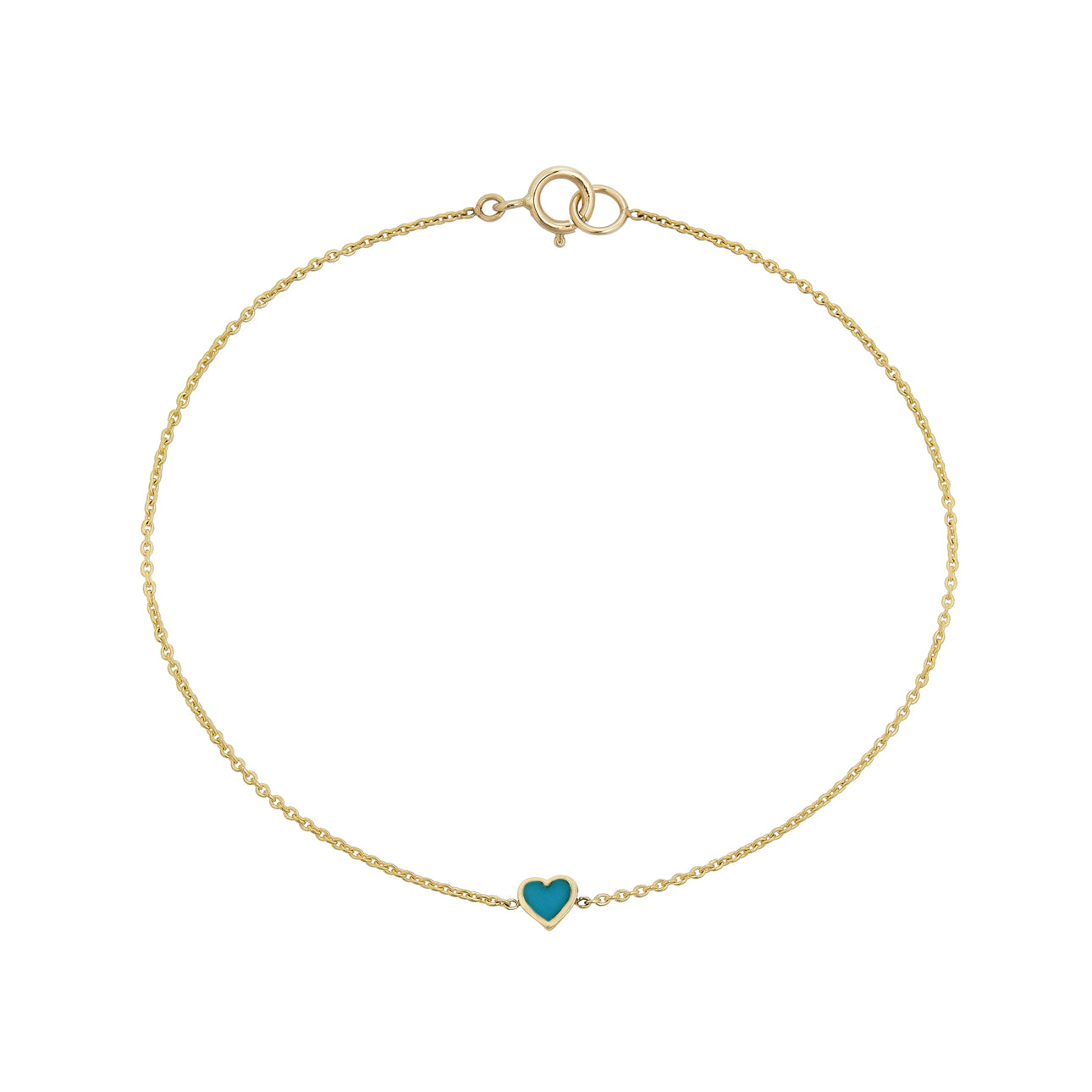 turquoise inlaid tiny heart bracelet