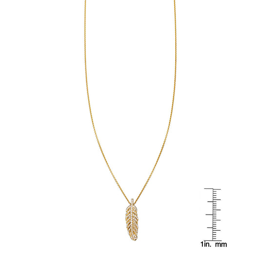White Diamond Feather Necklace