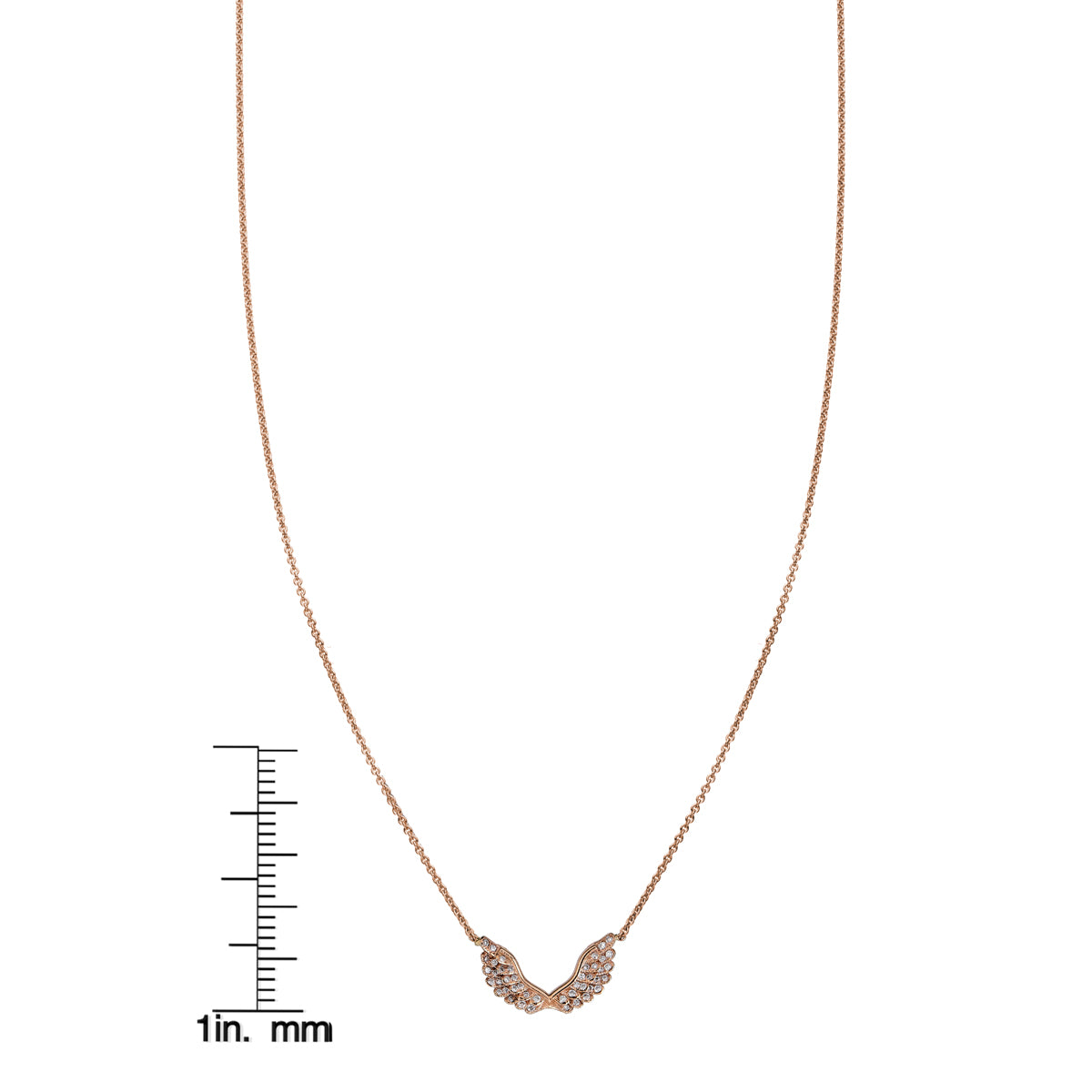 White diamond tiny angel wing necklace in 14k gold – delicate, dainty jewelry by Phoenix Roze