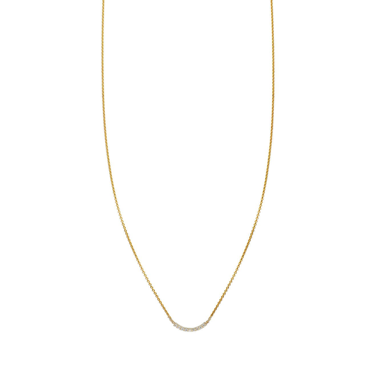 white diamond tiny arch necklace PRN021