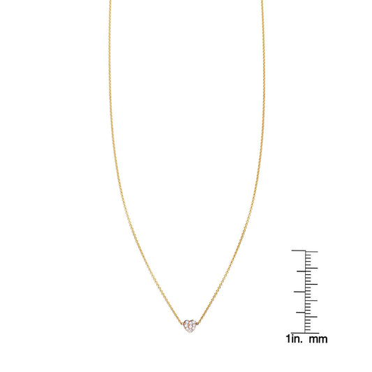 White Diamond Tiny Heart Necklace