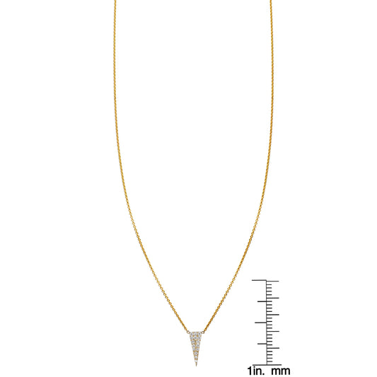 White Diamond Vertical Triangle Necklace