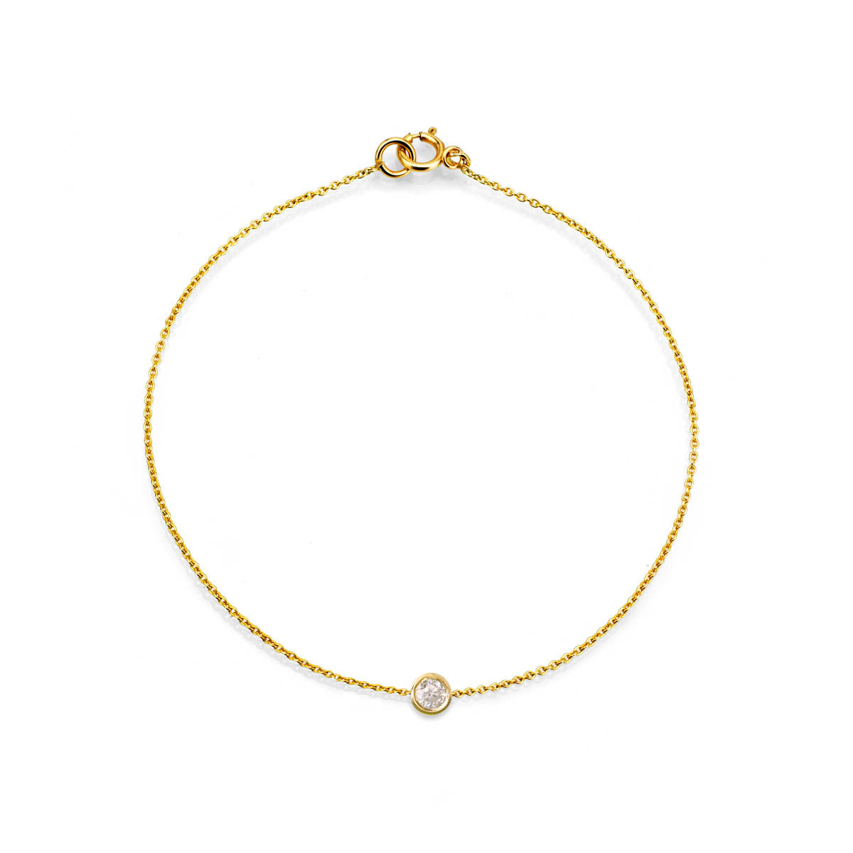 yelow gold solitaire diamond bracelet