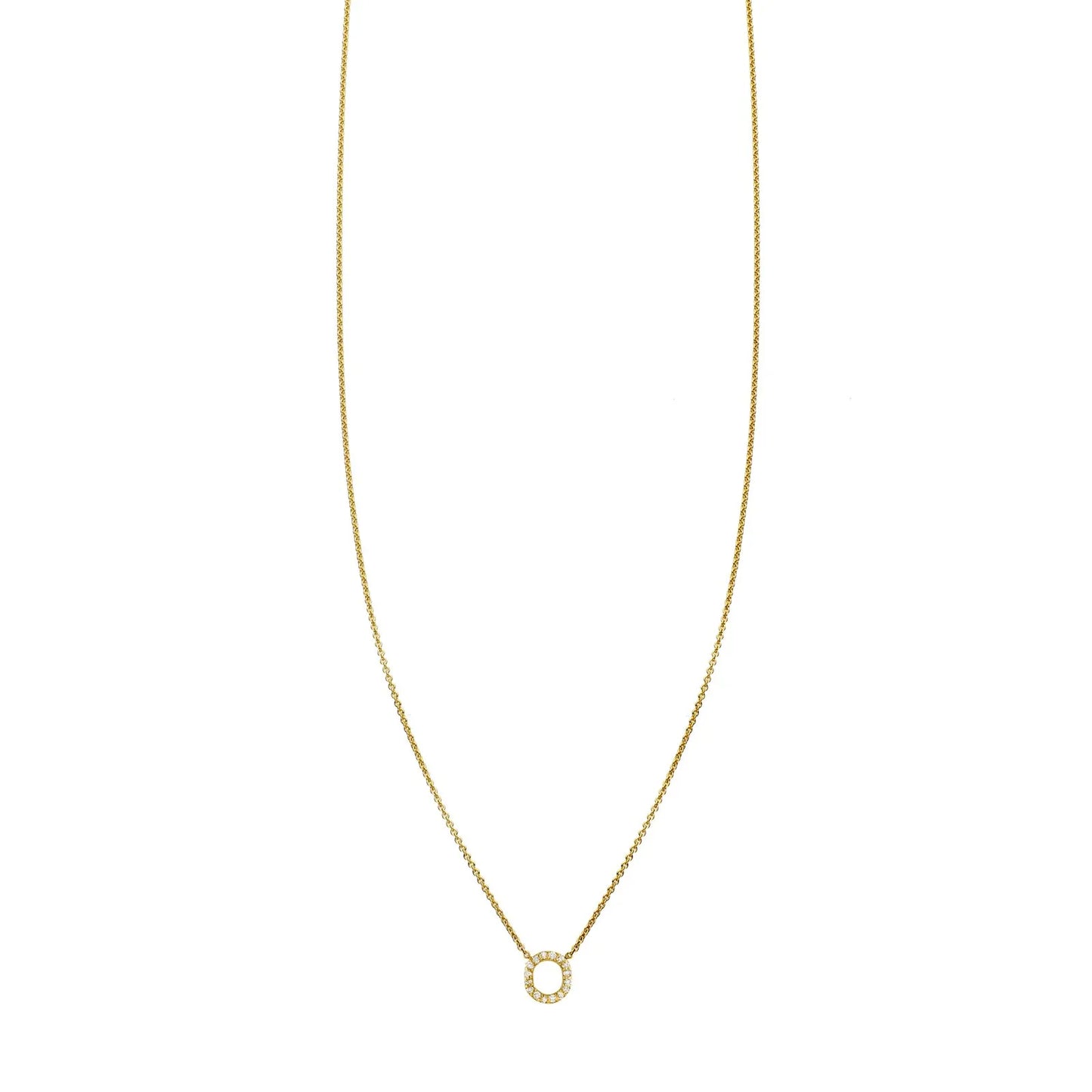 Diamond and Gold Initial Necklace