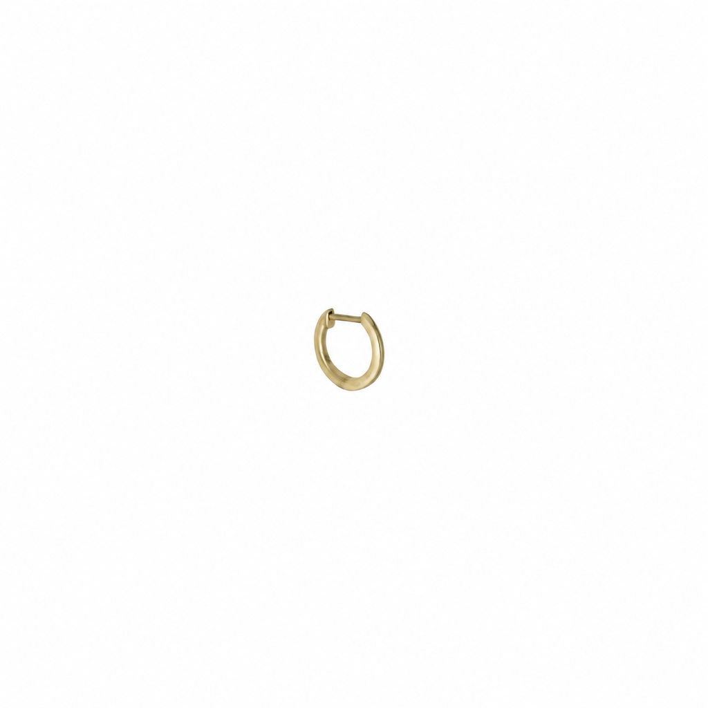 14k Gold Plain Huggie Earring