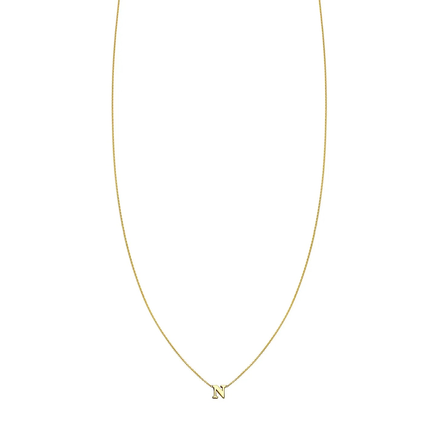 Letter N Initial Necklace