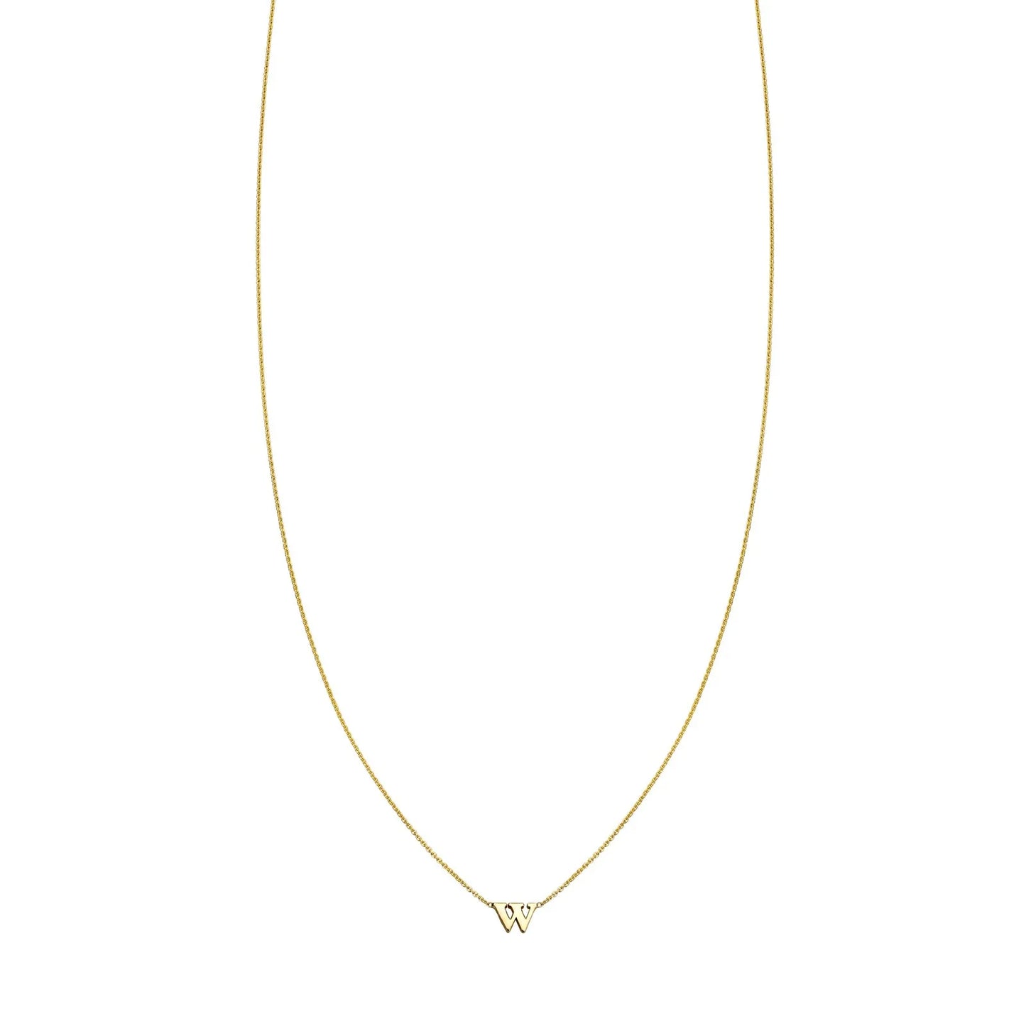 Letter W Initial Necklace