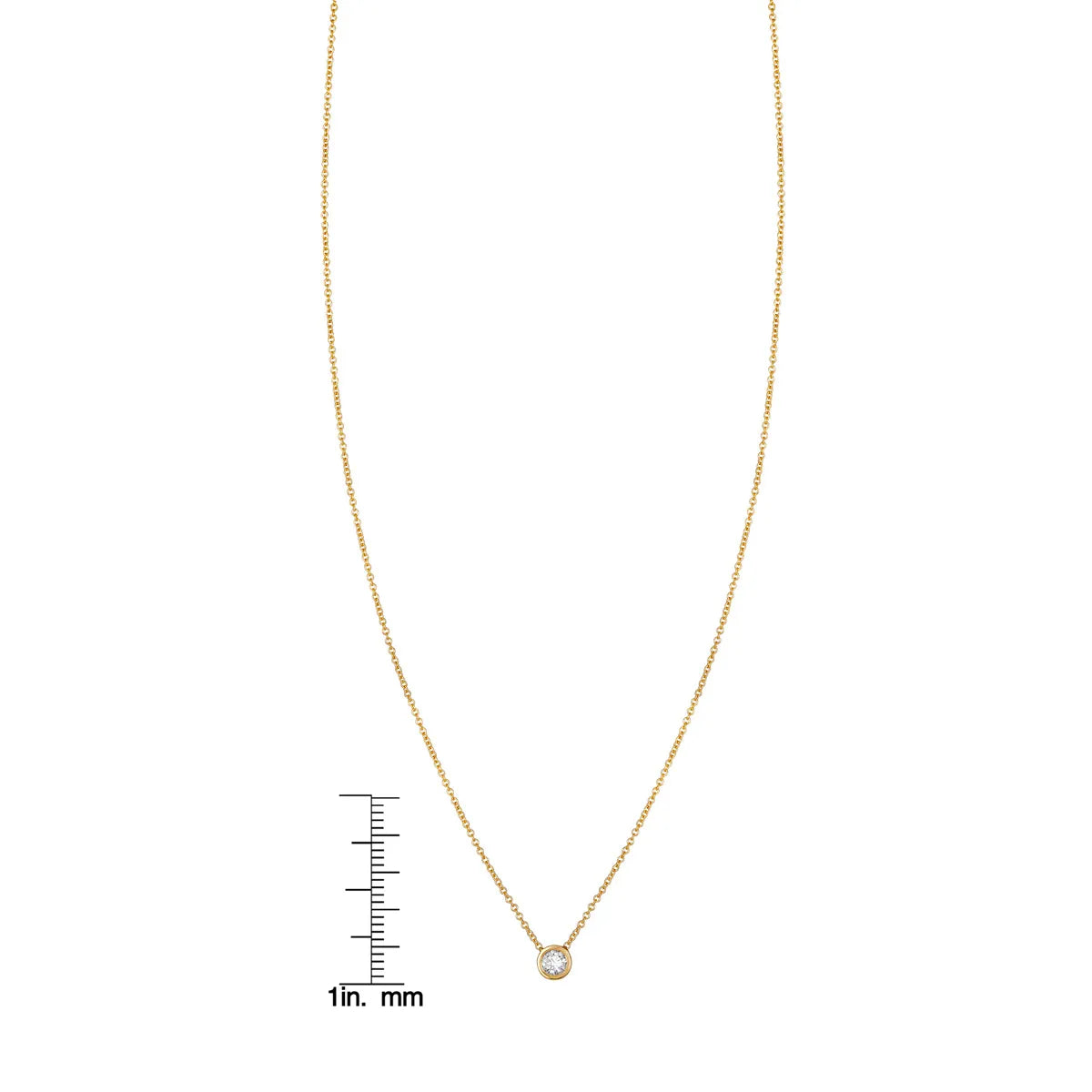 14k Gold Solitaire Diamond Necklace