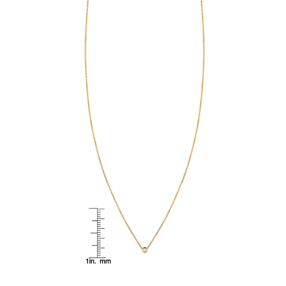 14k Gold Solitaire Diamond Necklace