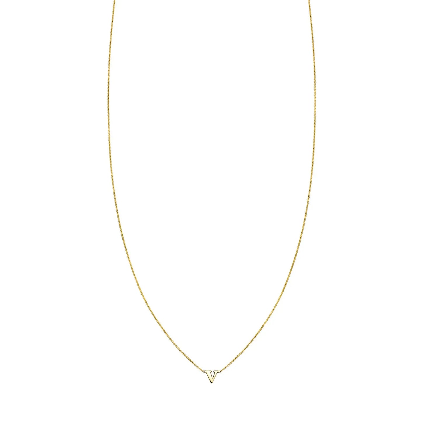 Letter V Initial Necklace