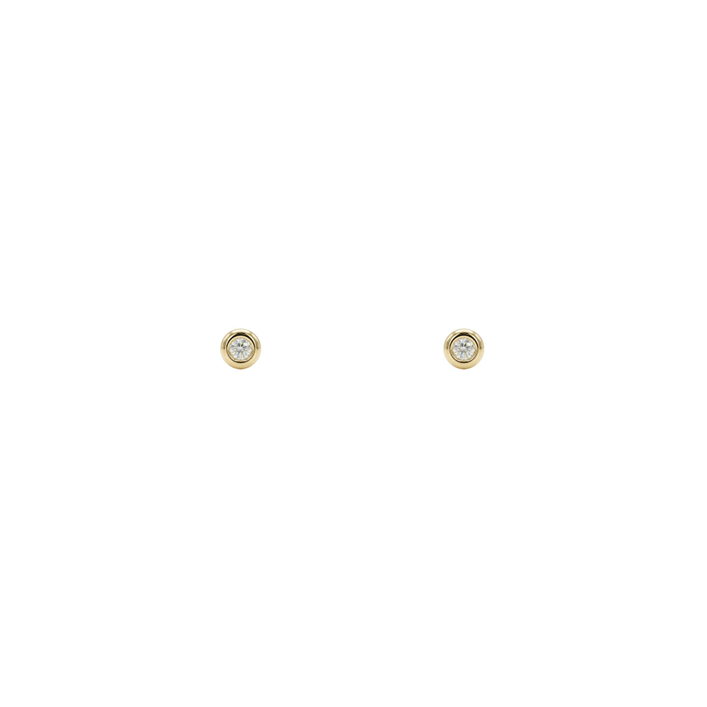 The Puffed Bezel Solitaire Stud Earrings