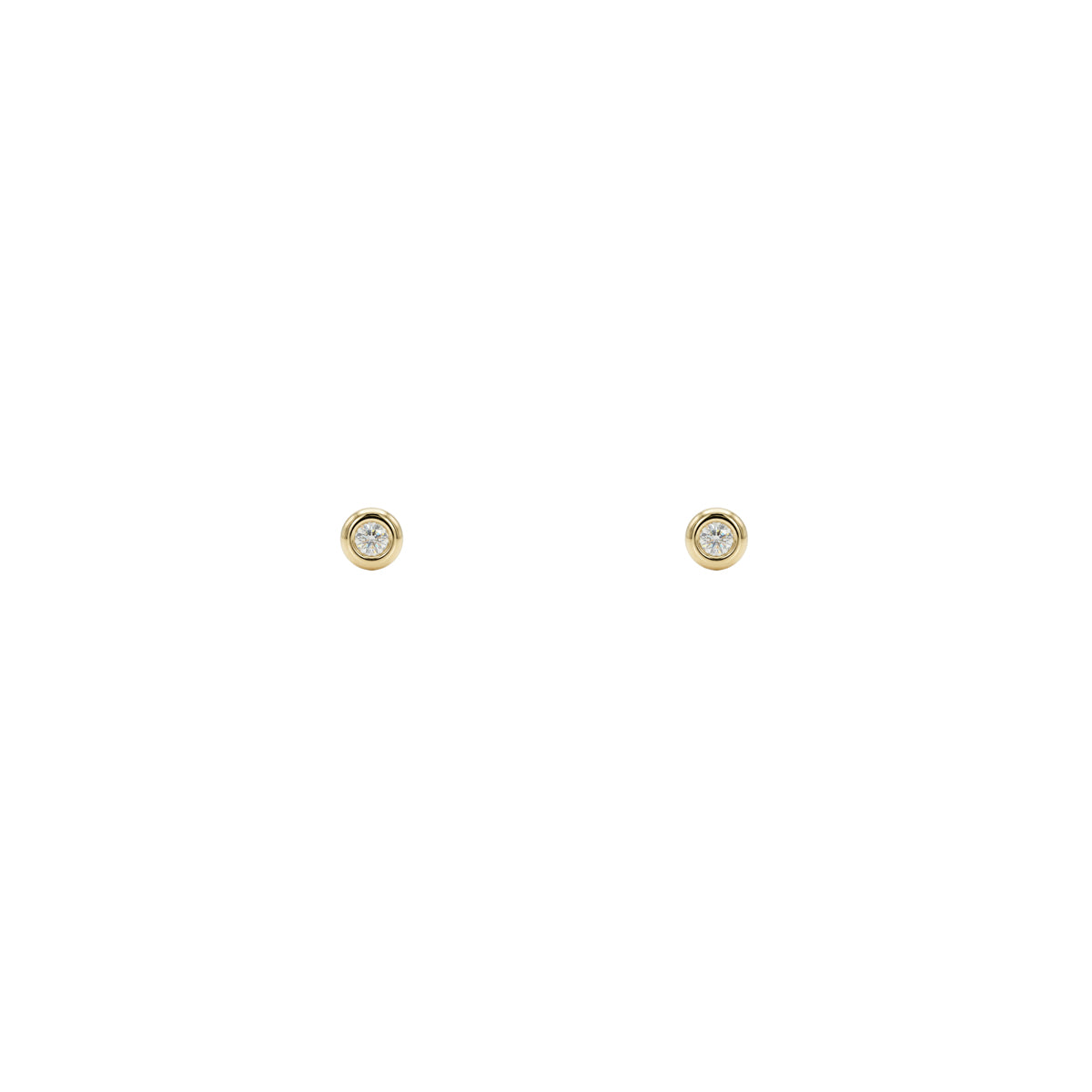 The Puffed Bezel Solitaire Stud Earrings