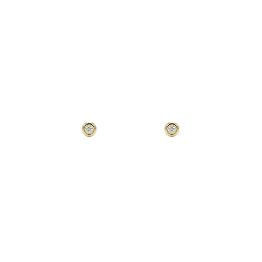 The Puffed Bezel Solitaire Stud Earrings