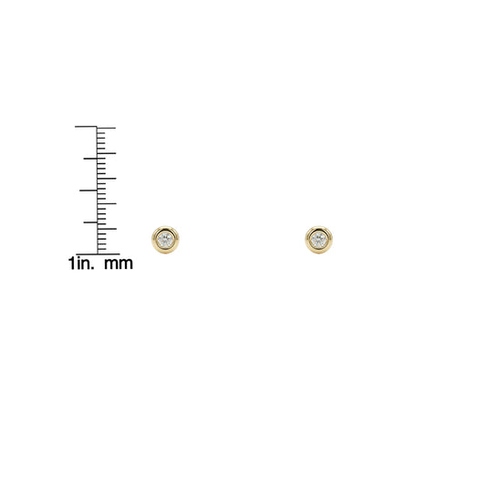 The Puffed Bezel Solitaire Stud Earrings