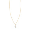 Blossom Cross Necklace with Black Diamonds