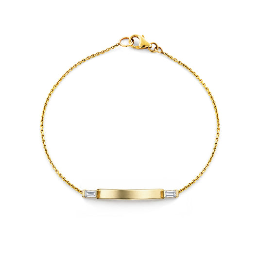 ID Bracelet with Diamond Baguette Accents