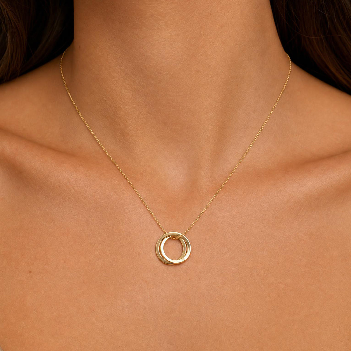 Gold Double Ring Necklace