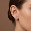 14k Gold Double Pave Diamond Huggie Earrings