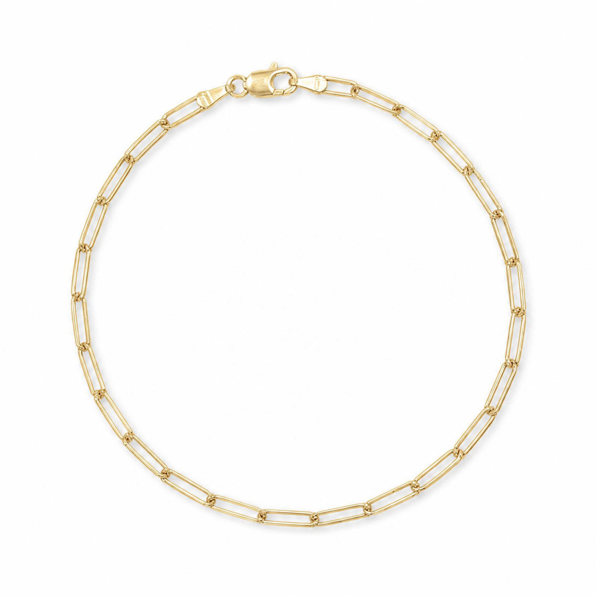 14k Gold Paperclip Chain Bracelet