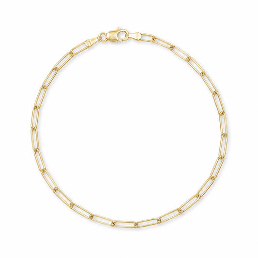 14k Gold Paperclip Chain Bracelet
