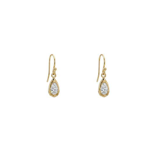 The Teardrop Solitaire Drop Earrings