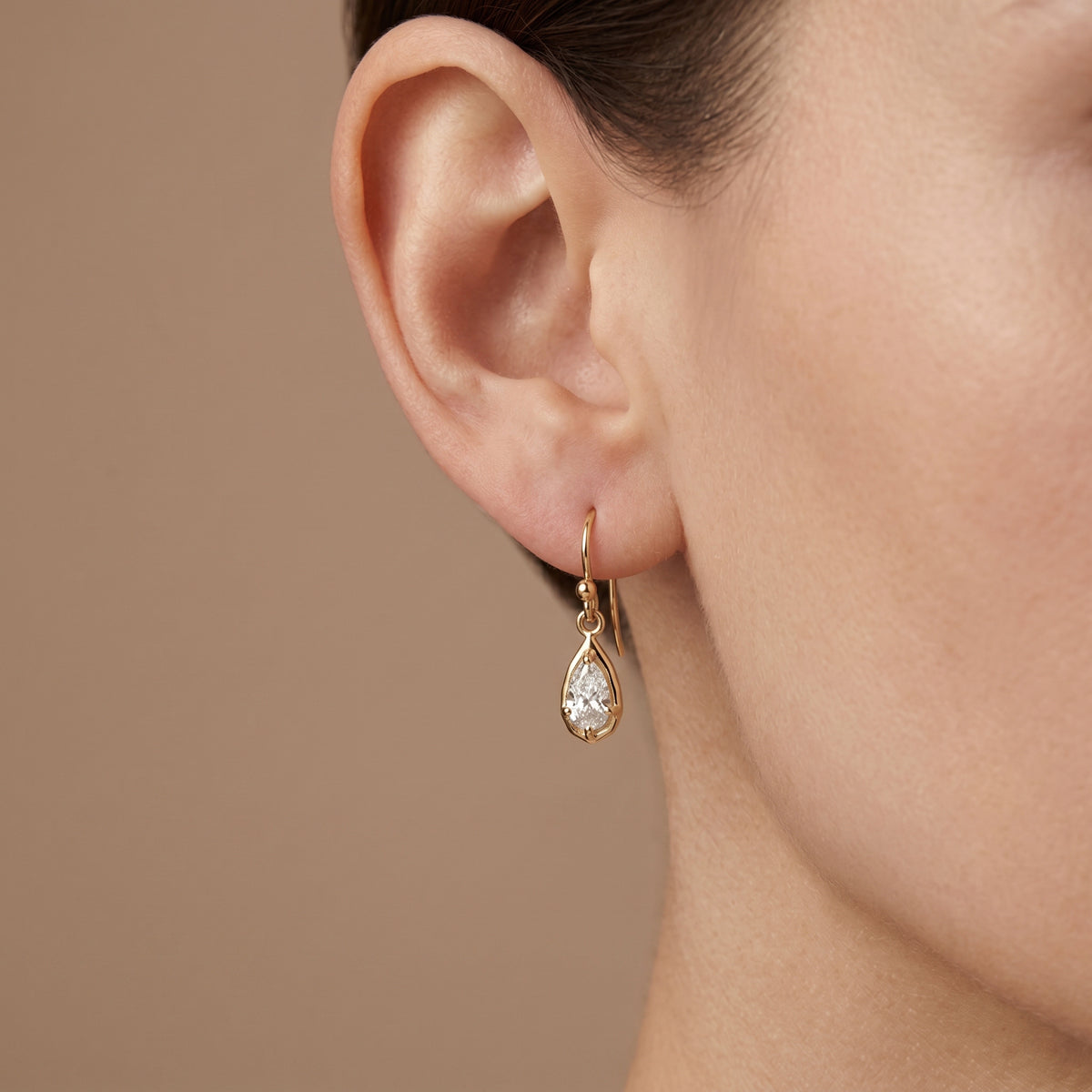 The Teardrop Solitaire Drop Earrings