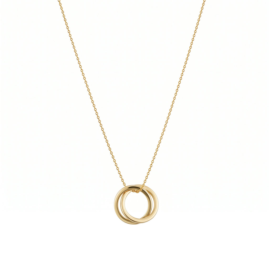 Gold Double Ring Necklace