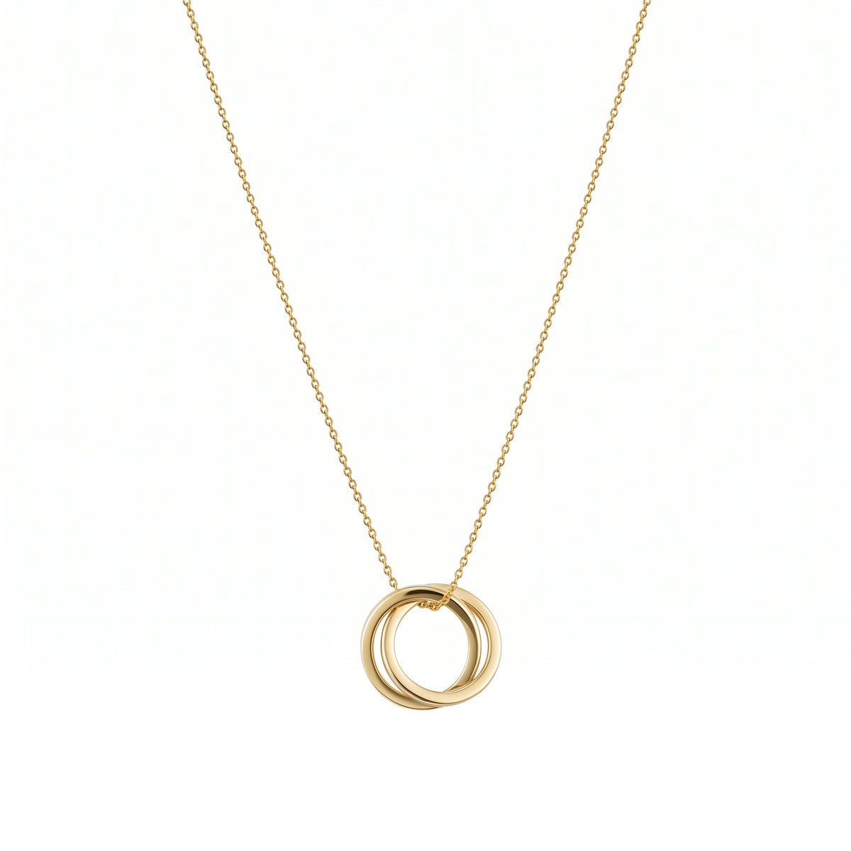 Gold Double Ring Necklace