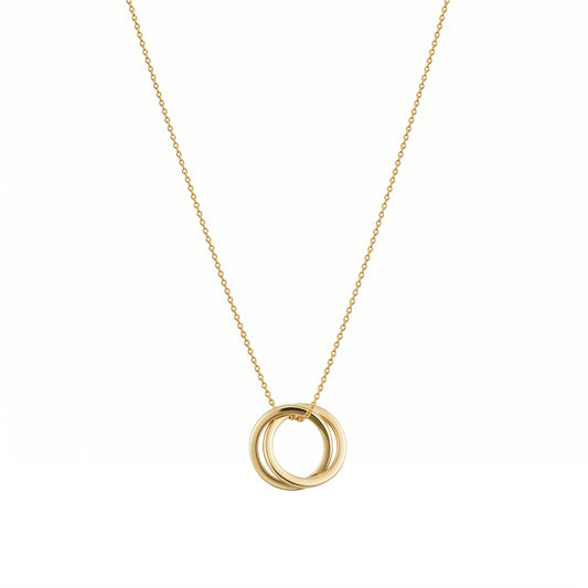 Gold Double Ring Necklace