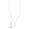 Blossom Cross Necklace with White Diamonds
