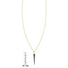 Black diamond gold unicorn horn necklace - size reference with ruler