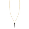 Black diamond gold unicorn horn necklace - mystical pendant jewelry