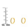 14k Gold Double Pave Diamond Huggie Earrings