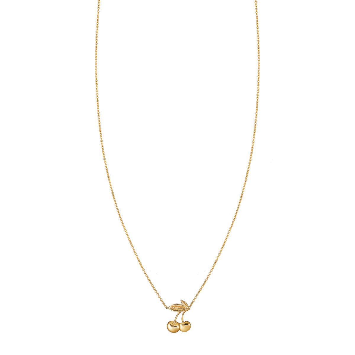 Gold Cherry Charm Necklace