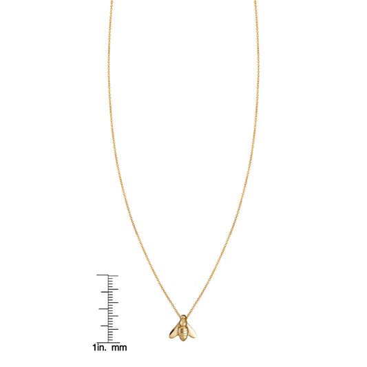Gold Honey Bee Charm Necklace