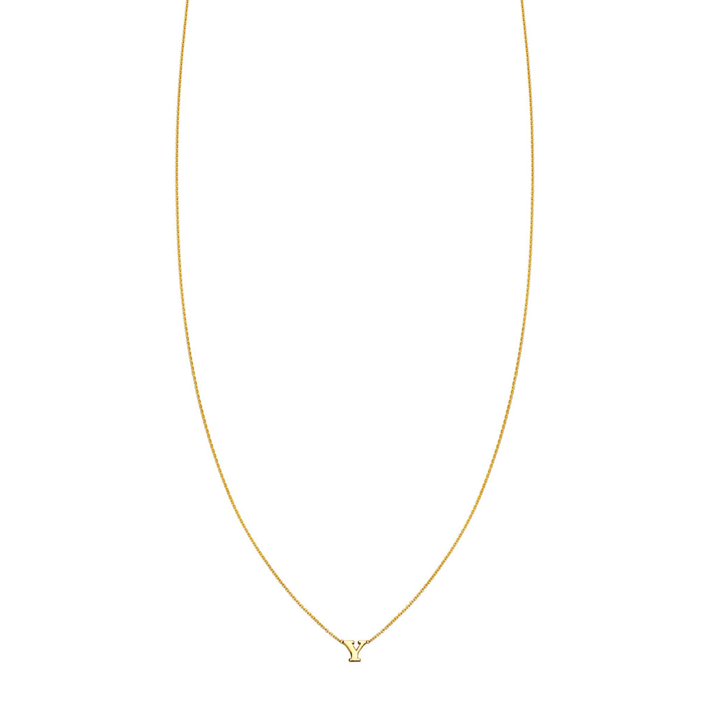 Gold letter necklace with the letter 'Y', personalized style by Phoenix Roze