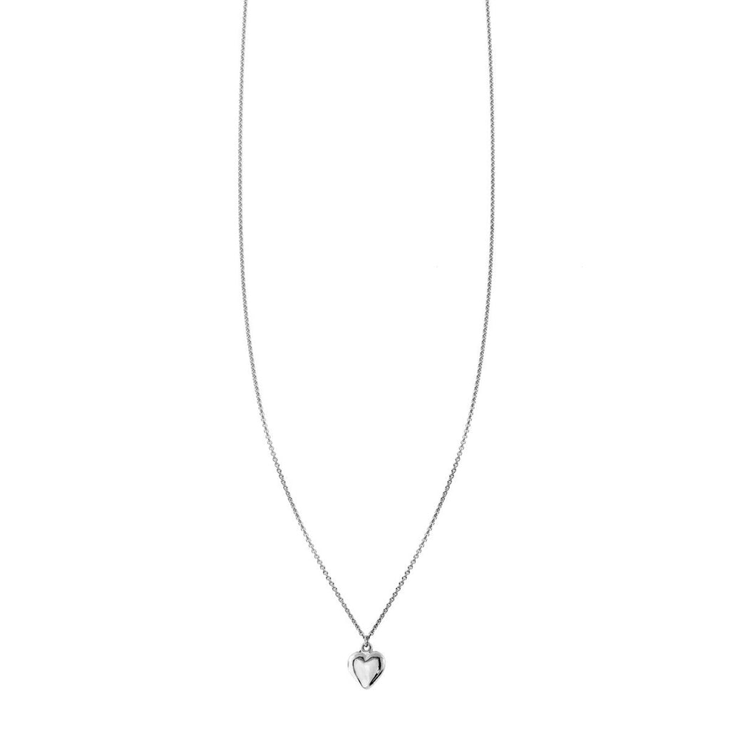 Sterling Silver Small Puffed Heart Necklace