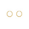 14k Gold Hexagon Hoop Earrings