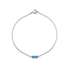 Sterling Silver Tiny Inlay Rectangle Turquoise Bar Bracelet