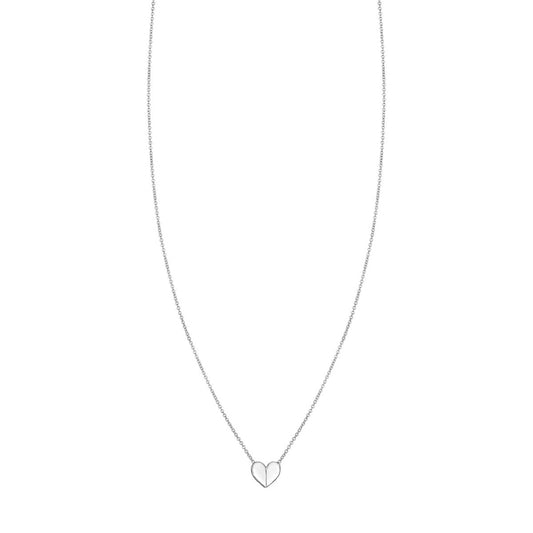 Sterling Silver Small Folded Heart Necklace