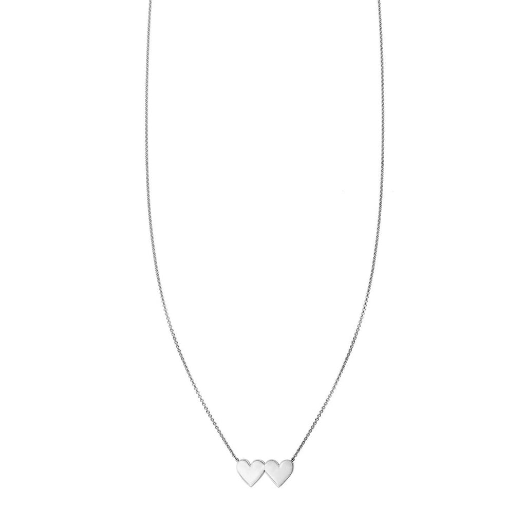 Double Heart Sterling Silver Necklace