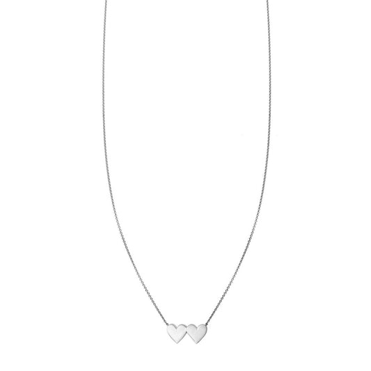 Double Heart Sterling Silver Necklace