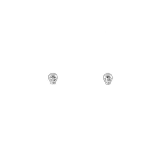 Sterling Silver Skull Stud Earrings