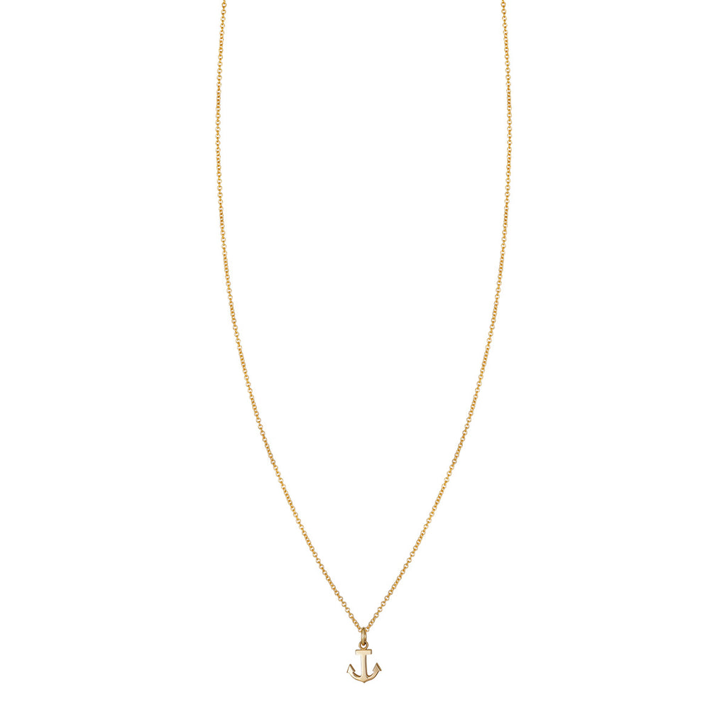 Tiny Gold Anchor Charm Necklace