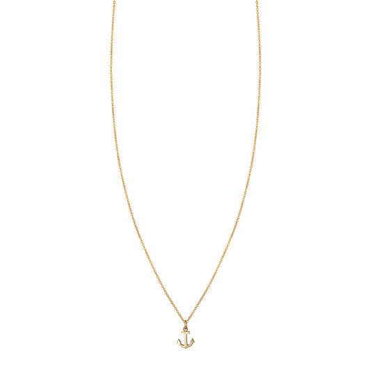 Tiny Gold Anchor Charm Necklace