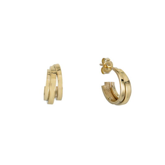 Gold Triple Hoop Earring